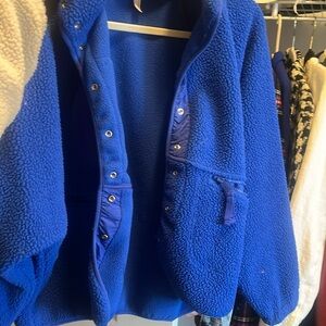 Fleece free people blue jacket